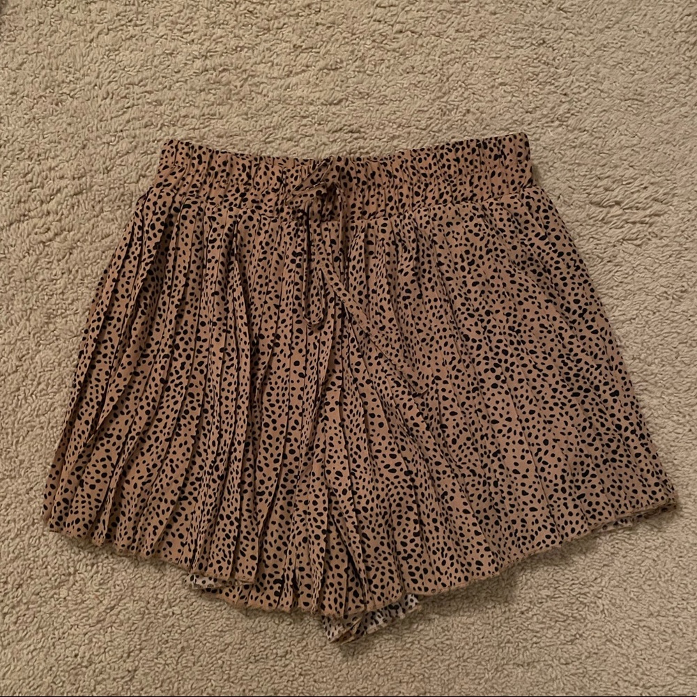 Brown Dalmatian Print Skort